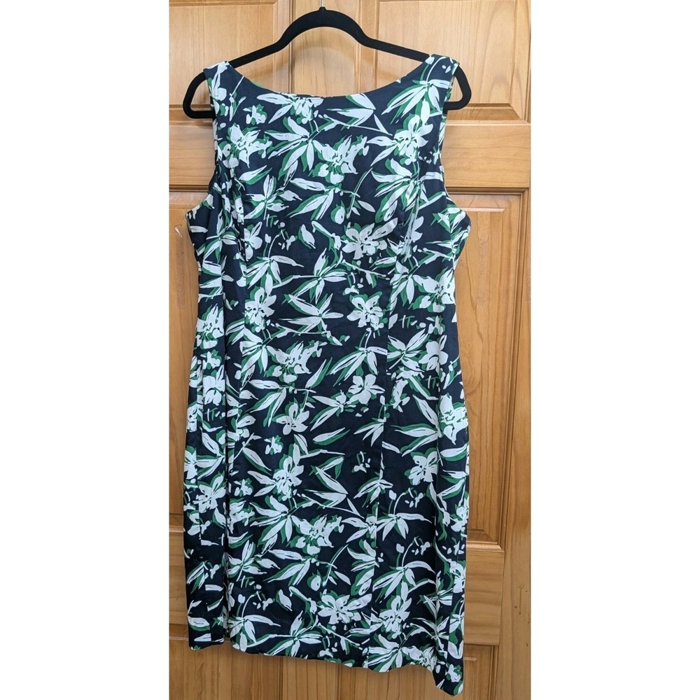 Chaps Size 16 Stretch Zip Back Princess Darts Slimming Fit Dress Sheath Shift